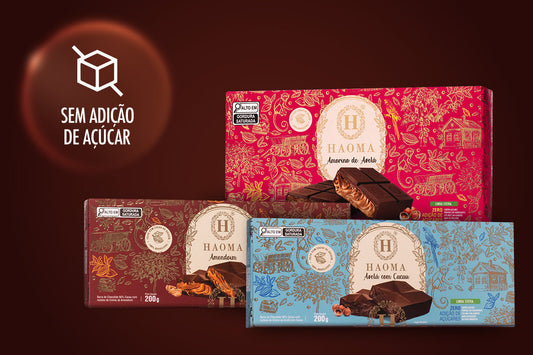 Chocolate sem adição de açúcares para saborear