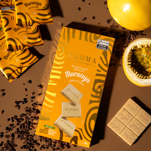 Barra Maracujá e Nibs de Cacau | Linha Stevia - 75g