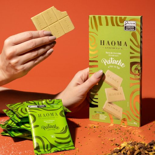 Barra Pistache e Flor de Sal | Linha Stevia - 75g