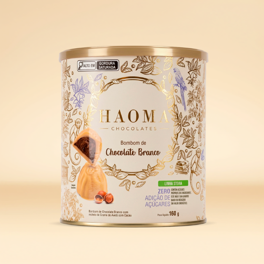 Bombom Chocolate Branco Lata