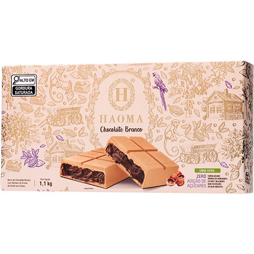 Barra Chocolate Branco 1,1Kg | Linha Stevia