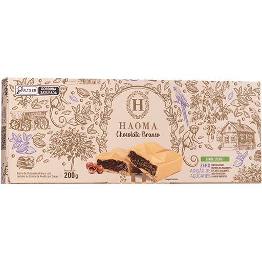 Barra Chocolate Branco 200g | Linha Stevia
