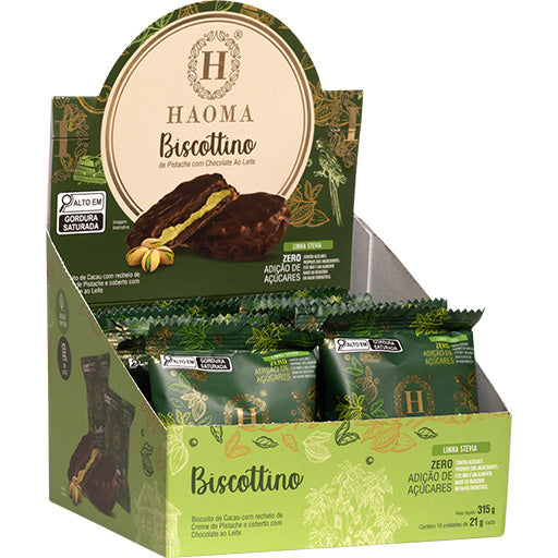 Promo Box Biscottino Pistache com Chocolate ao Leite | Linha Stevia