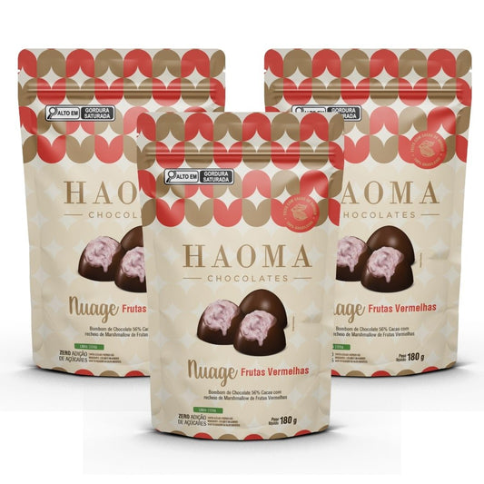 KIT 3 POUCH NUAGE FRUTAS VERMELHAS LINHA STEVIA