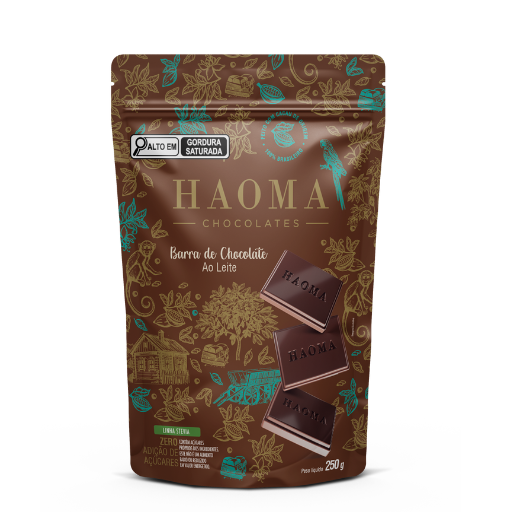 Pouch Barra Chocolate ao Leite | Linha Stevia - 250g