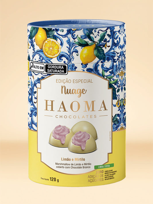 Nuage Limão e Mirtilo com Chocolate Branco Lata 120g