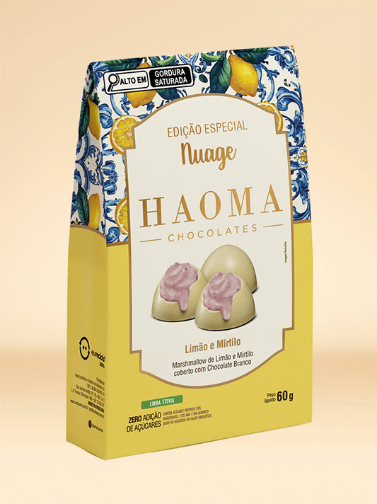 Nuage Limão e Mirtilo com Chocolate Branco Pack 60g