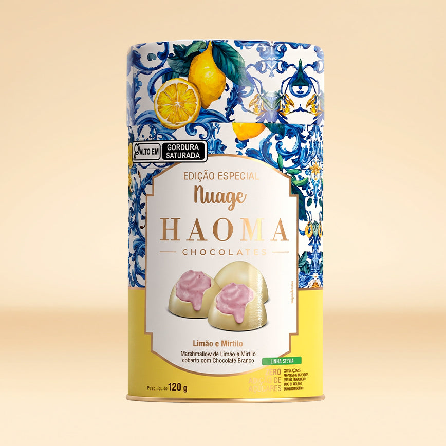 Nuage Limão e Mirtilo com Chocolate Branco Lata